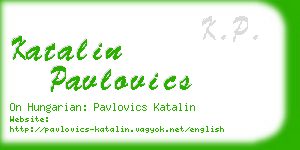 katalin pavlovics business card